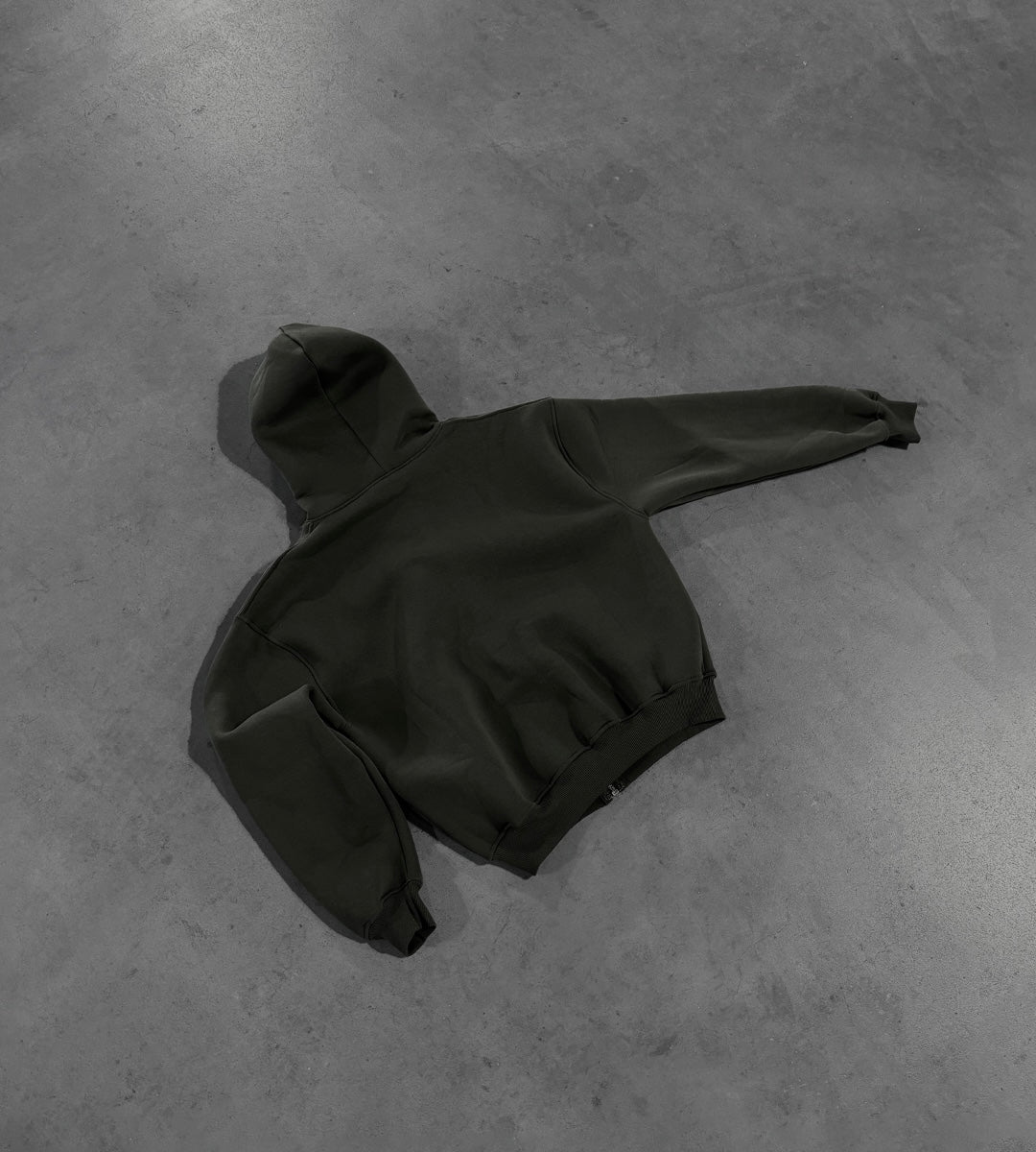 MILITARY GREEN ZIP HOODIE