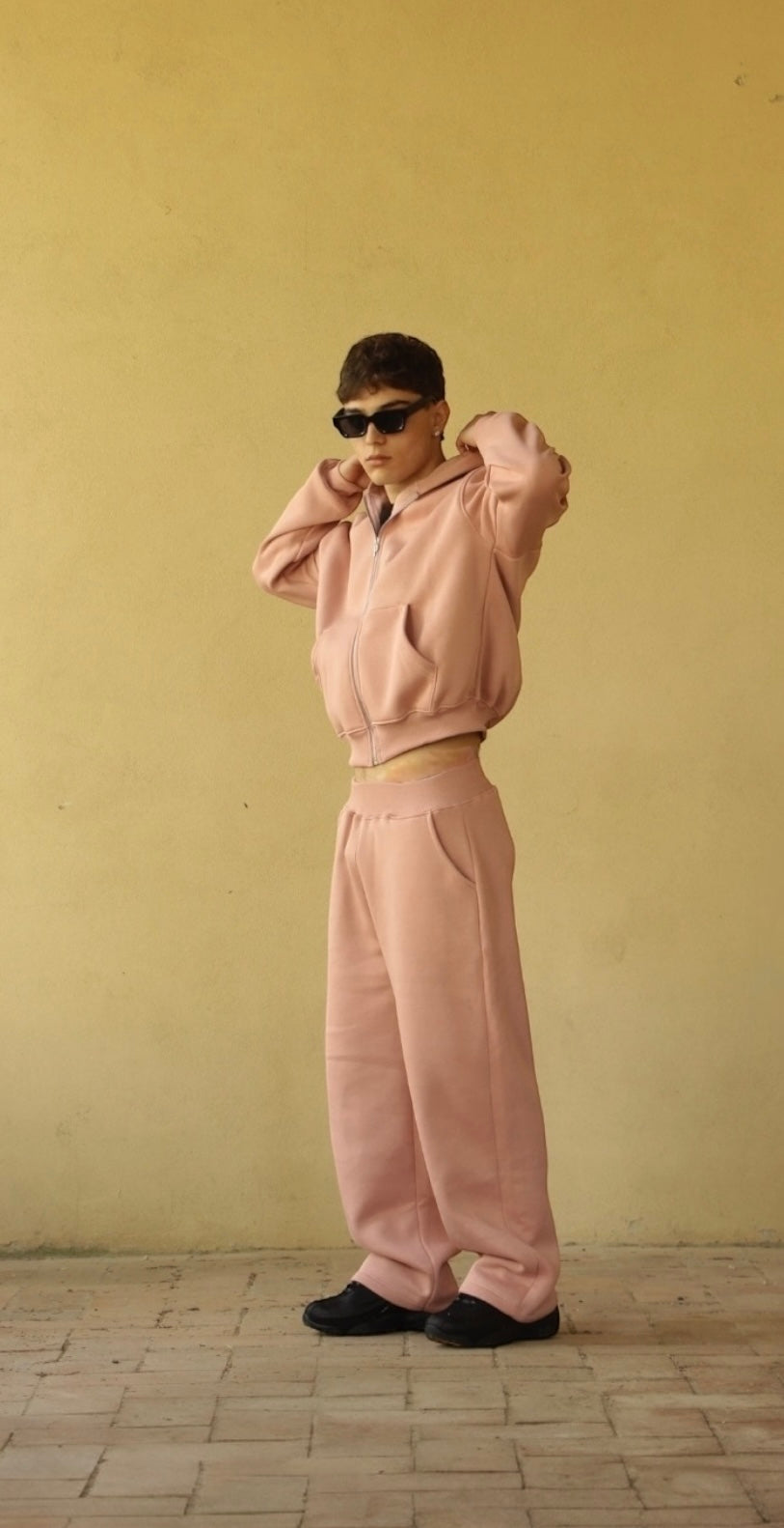 DUSTY PINK ZIP HOODIE