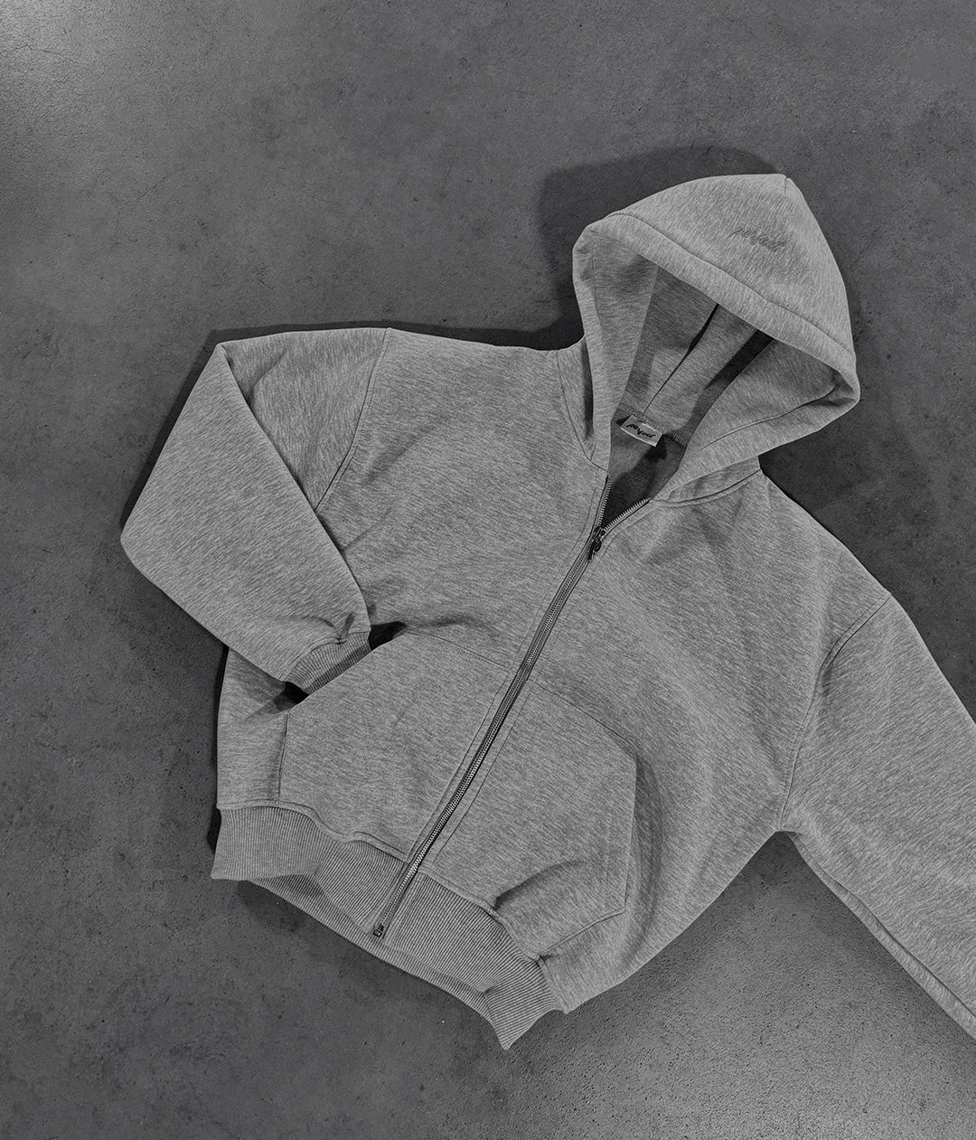 GREY ZIP HOODIE