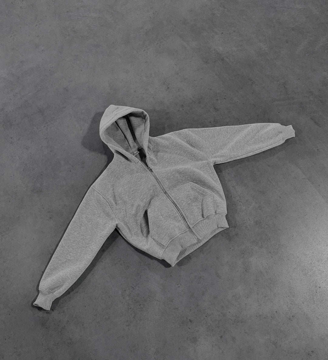 GREY ZIP HOODIE