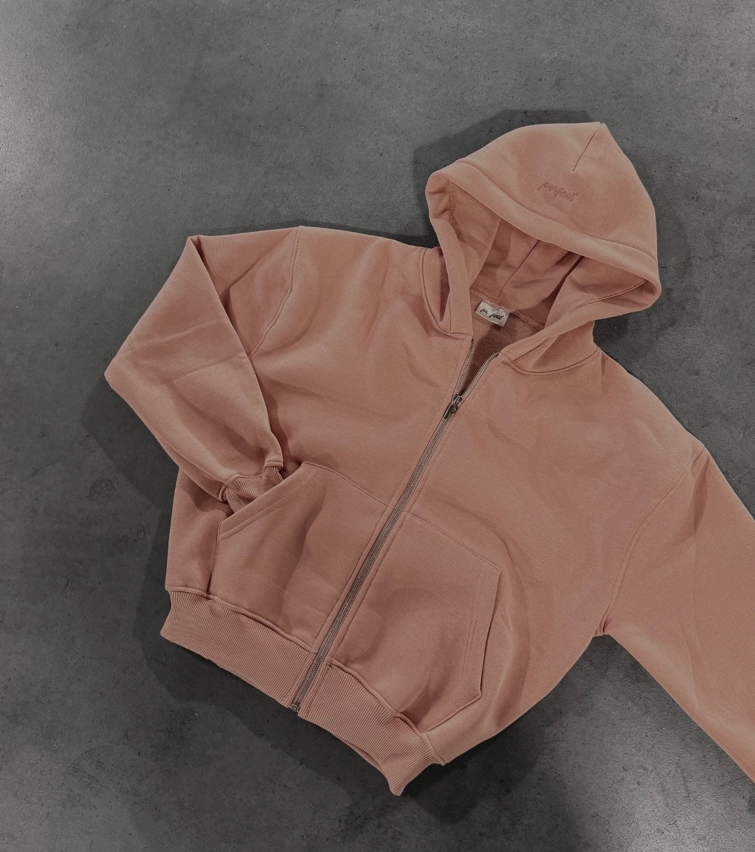 DUSTY PINK ZIP HOODIE