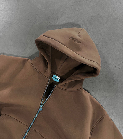TOBACCO BROWN ZIP HOODIE