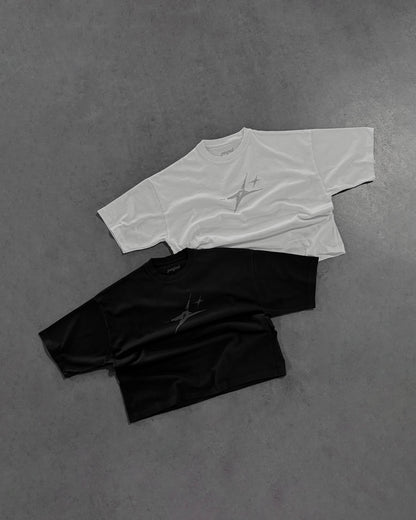 WHITE "P" STAR TEE