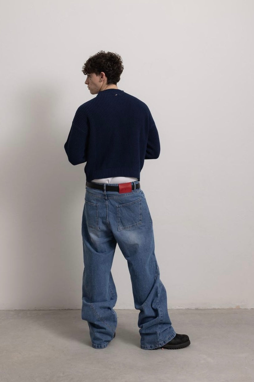 PERSIAN BLUE "P" LINES DENIM JEANS