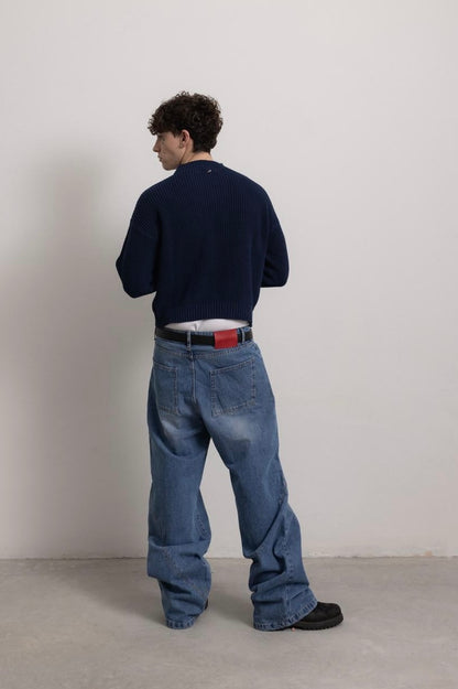 PERSIAN BLUE "P" LINES DENIM JEANS