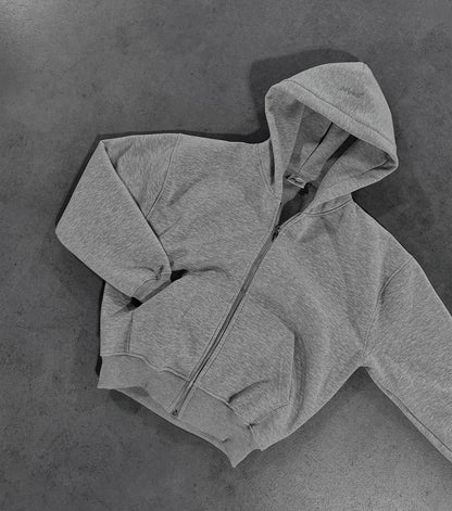 GREY ZIP HOODIE