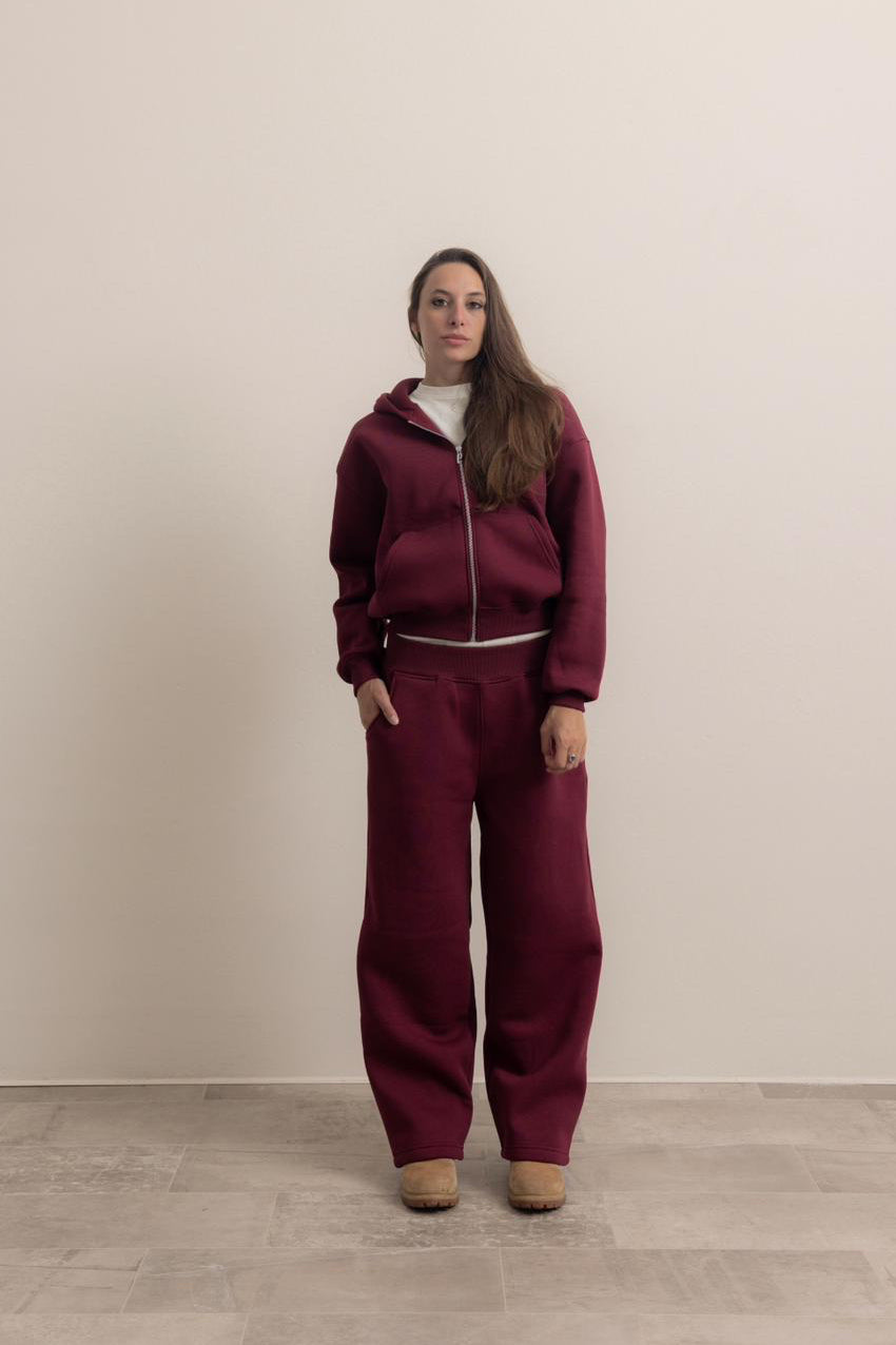 BORDEAUX ZIP HOODIE