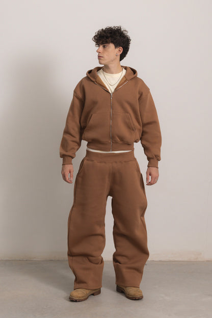 TOBACCO BROWN ZIP HOODIE