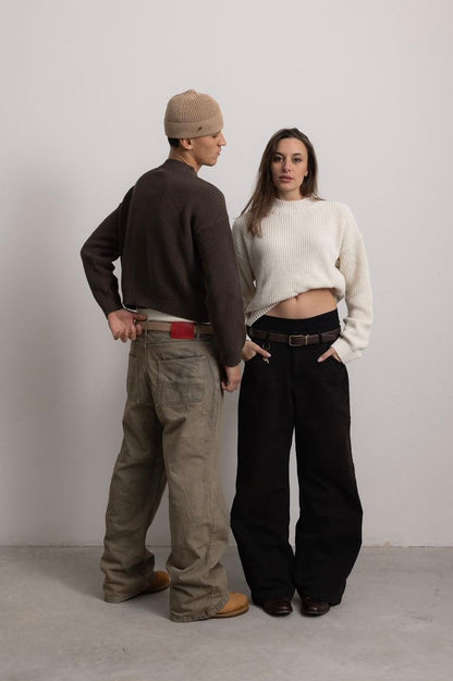 RUST BLACK "P" LINES DENIM JEANS