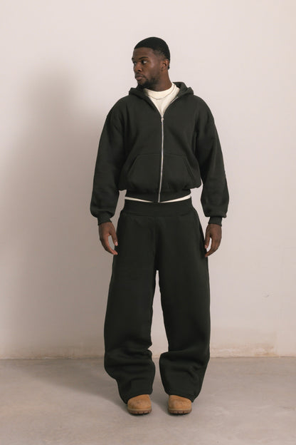 MILITARY GREEN ZIP HOODIE