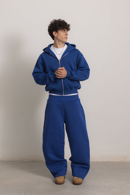 SWEAT À CAPUCHE ZIPPÉ BLEU ROYAL
