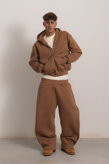TOBACCO BROWN ZIP HOODIE