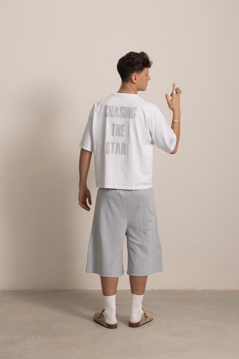 WHITE "P" STAR TEE