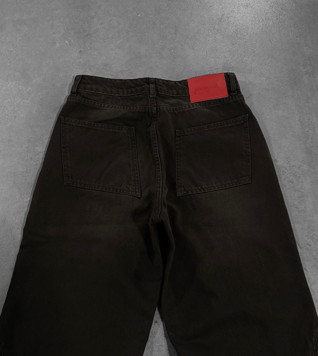 RUST BLACK "P" LINES DENIM JEANS