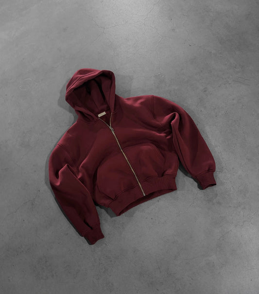 BORDEAUX ZIP HOODIE