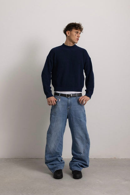 PERSIAN BLUE "P" LINES DENIM JEANS