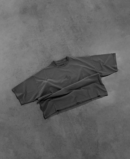 STONE GREY "P" WAVE TEE