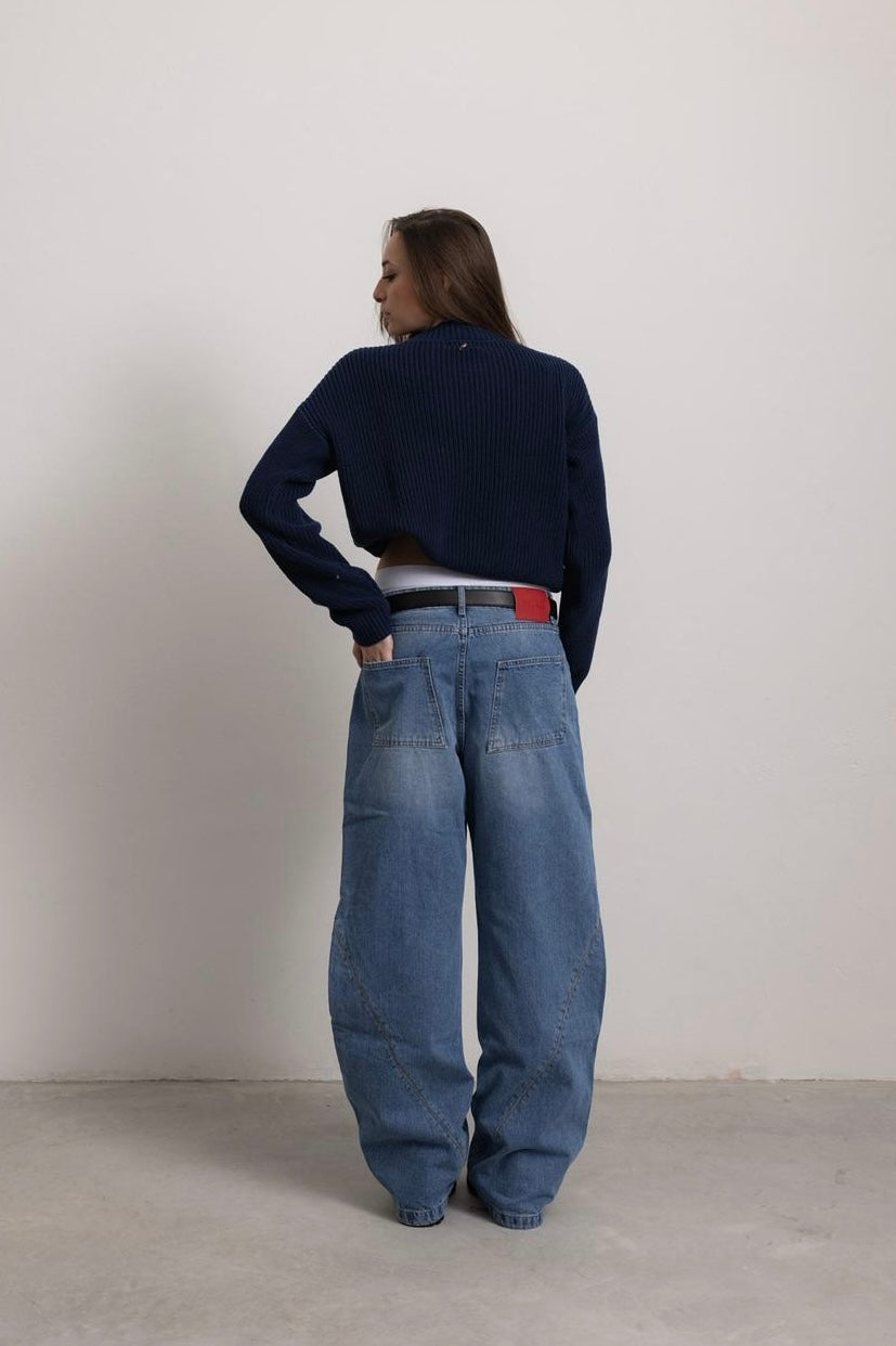 PERSIAN BLUE "P" LINES DENIM JEANS