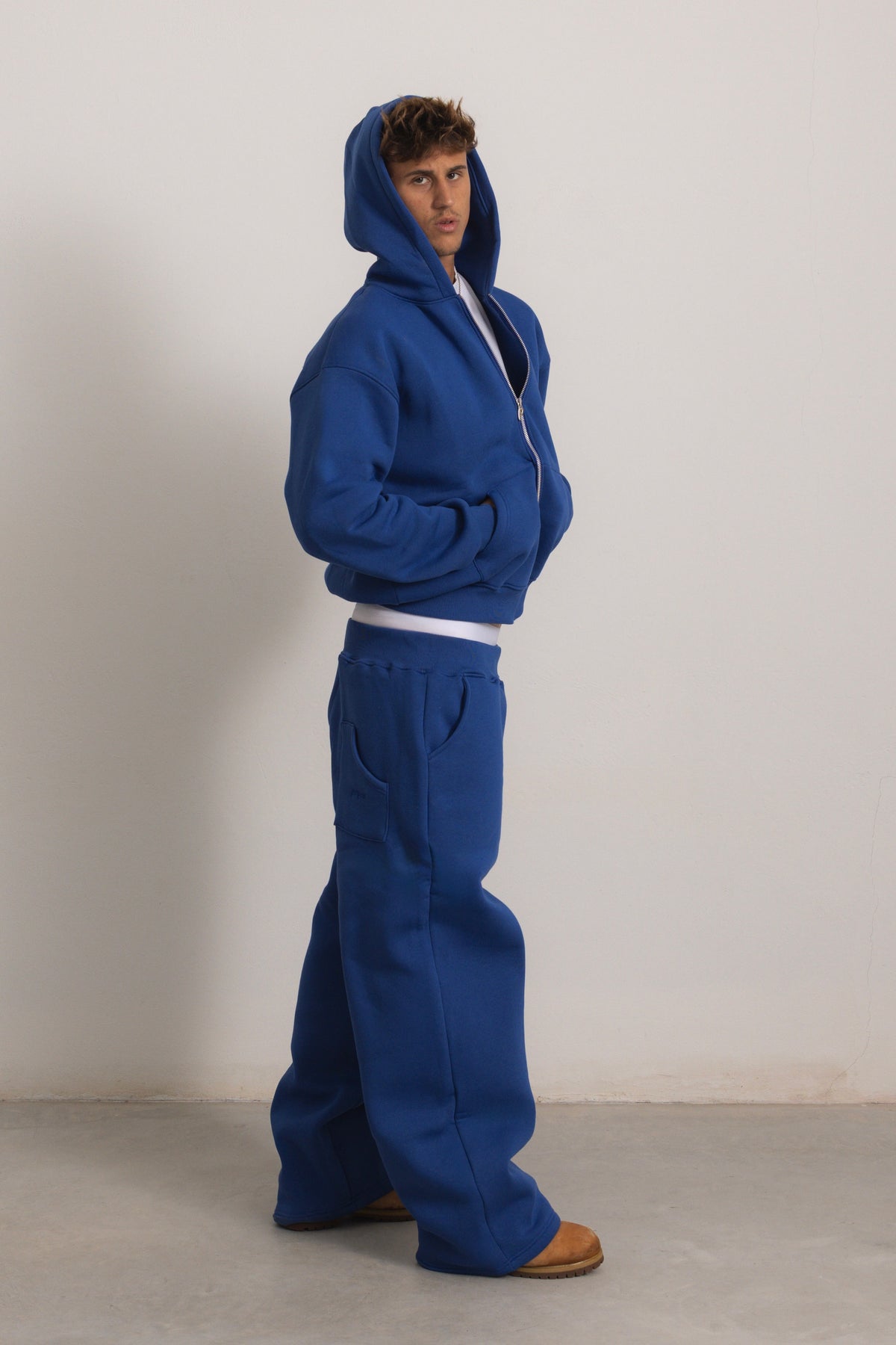 SWEAT À CAPUCHE ZIPPÉ BLEU ROYAL