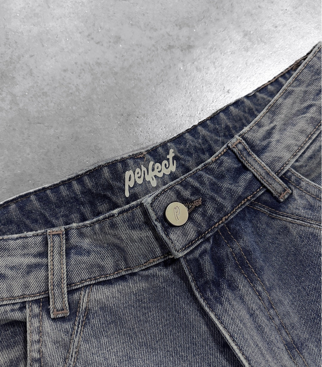 PERSIAN BLUE "P" LINES DENIM JEANS