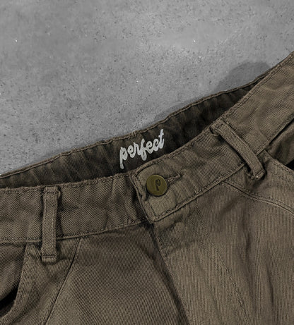 BROWN TEA "P" LINES DENIM JEANS