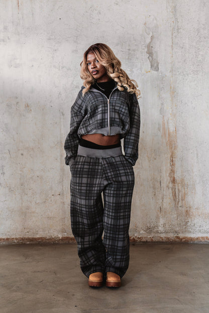 STONE GREY TARTAN PANT