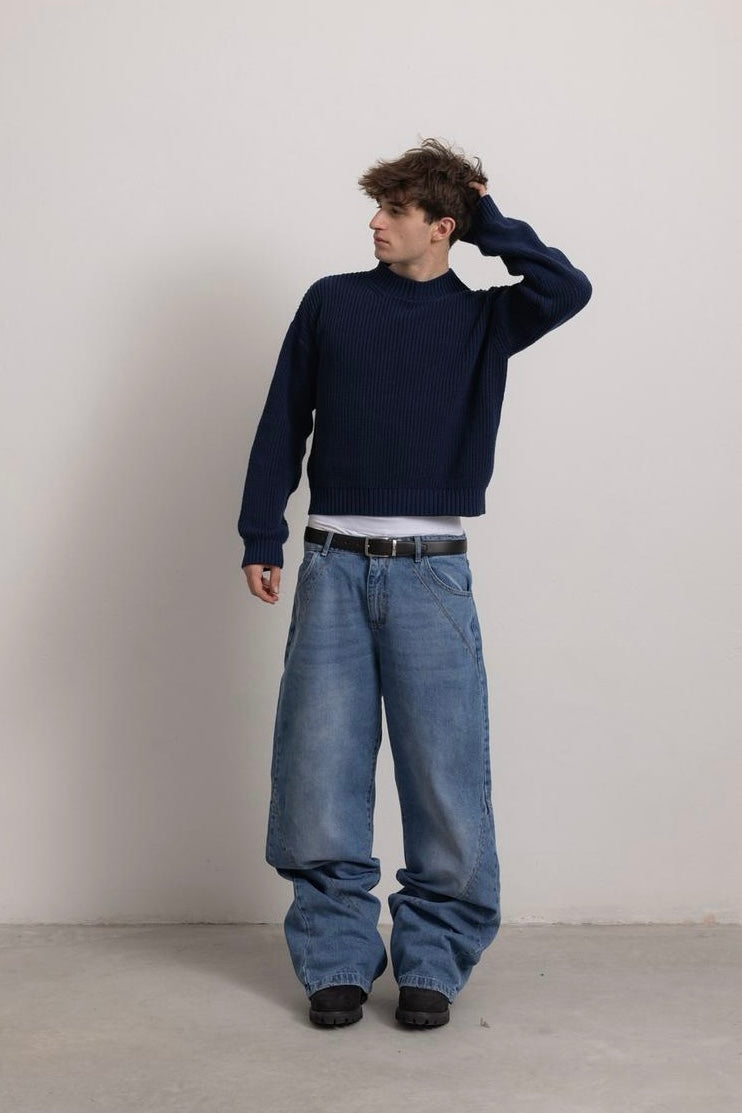 PERSIAN BLUE "P" LINES DENIM JEANS