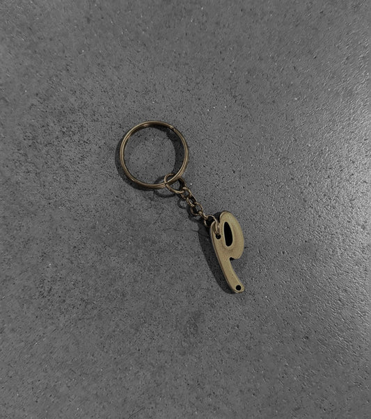 MATT BRASS "P" KEYCHAIN