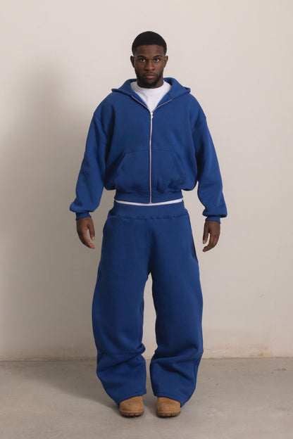 SWEAT À CAPUCHE ZIPPÉ BLEU ROYAL