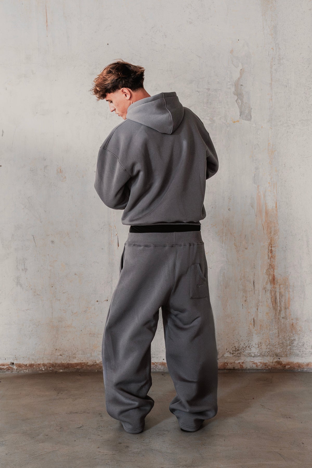 STONE GREY ZIP HOODIE