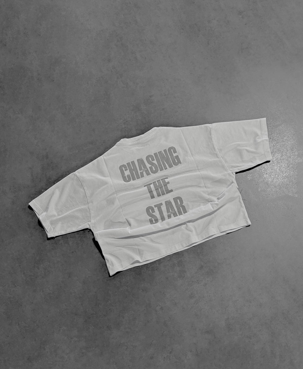 WHITE "P" STAR TEE