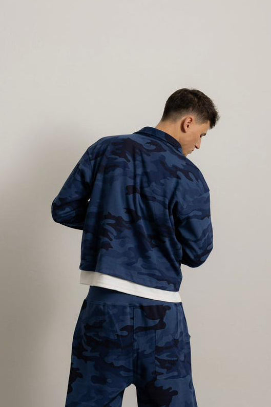 BLUE NAVY CAMO FLOW SHIRT