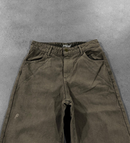 BROWN TEA "P" LINES DENIM JEANS