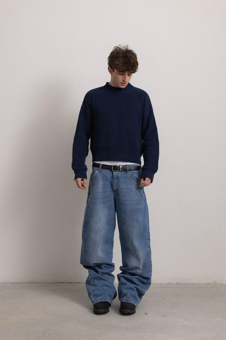 PERSIAN BLUE "P" LINES DENIM JEANS