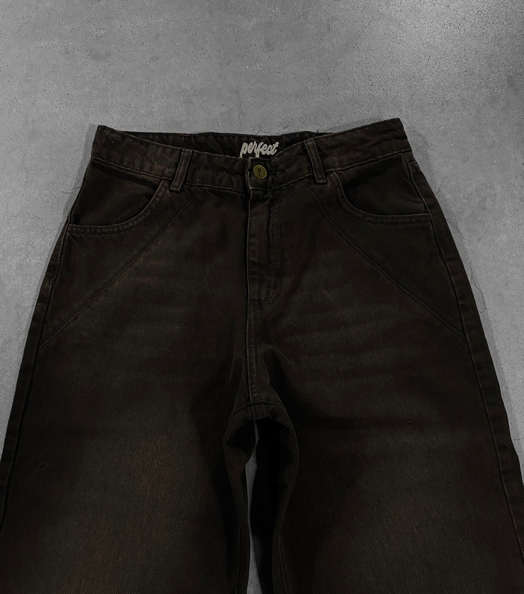 RUST BLACK "P" LINES DENIM JEANS