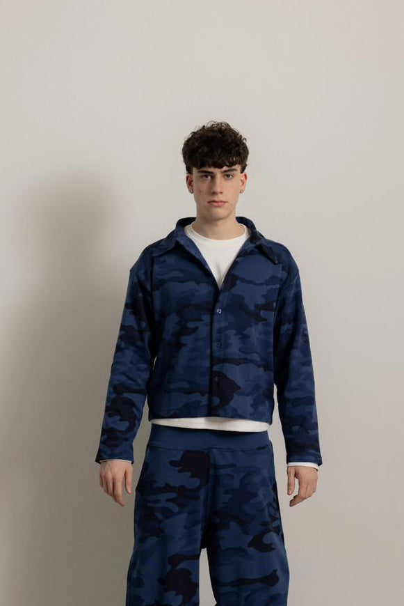 BLUE NAVY CAMO FLOW SHIRT