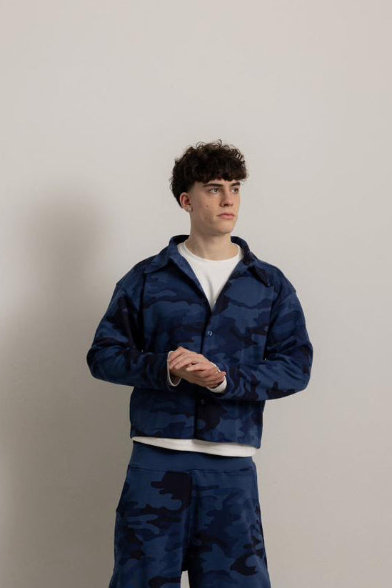 BLUE NAVY CAMO FLOW SHIRT