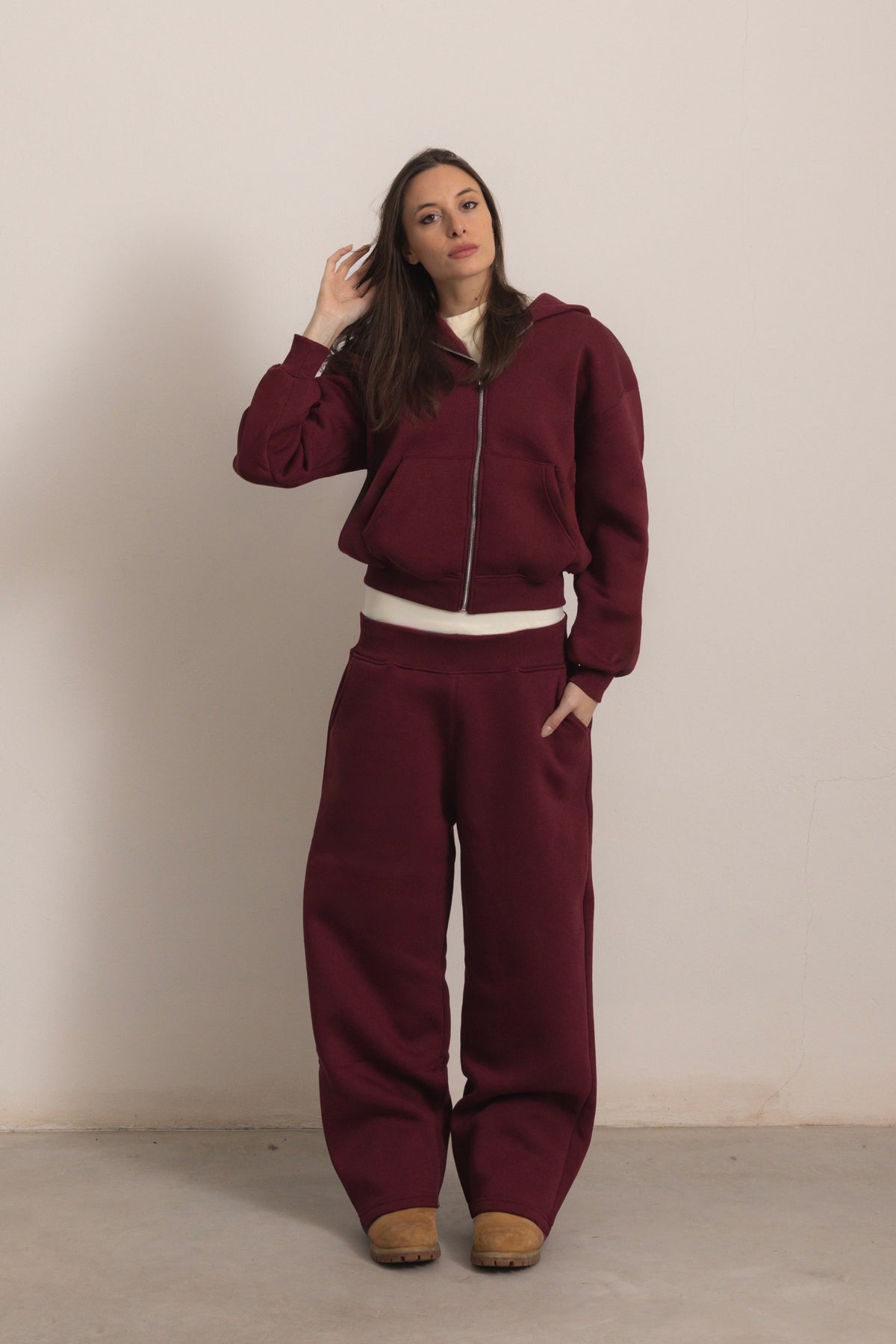 BORDEAUX ZIP HOODIE