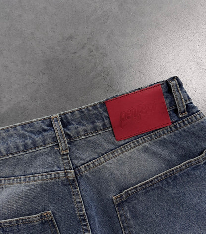 PERSIAN BLUE "P" LINES DENIM JEANS