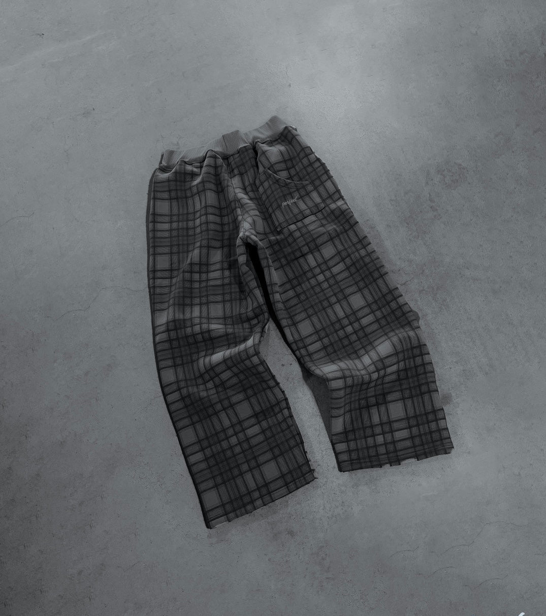 STONE GREY TARTAN PANT
