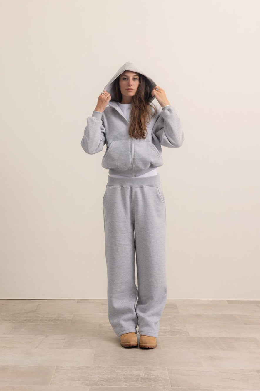 GREY ZIP HOODIE – PERFECT