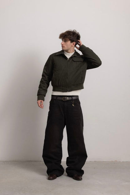 RUST BLACK "P" LINES DENIM JEANS