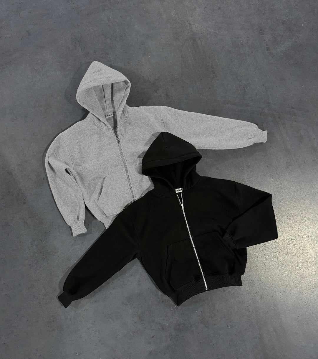 GREY ZIP HOODIE