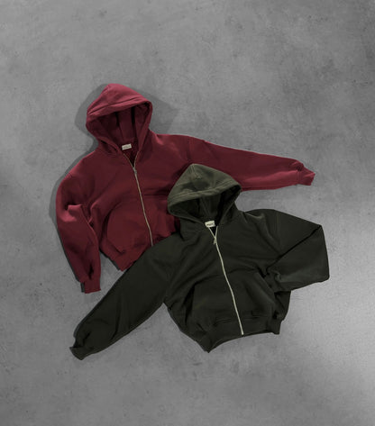 BORDEAUX ZIP HOODIE