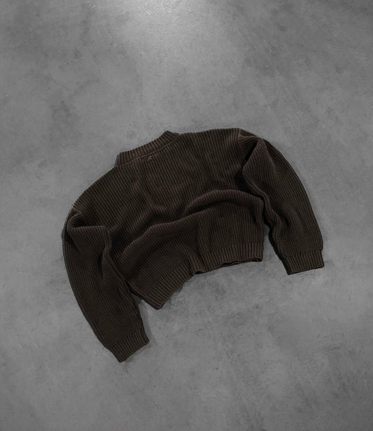 DARK BROWN "P" KNIT