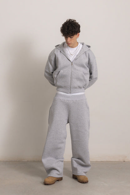 SWEAT À CAPUCHE ZIPPÉ GRIS