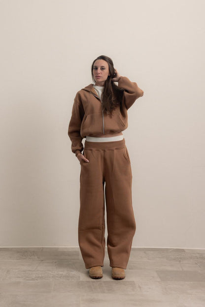 TOBACCO BROWN ZIP HOODIE