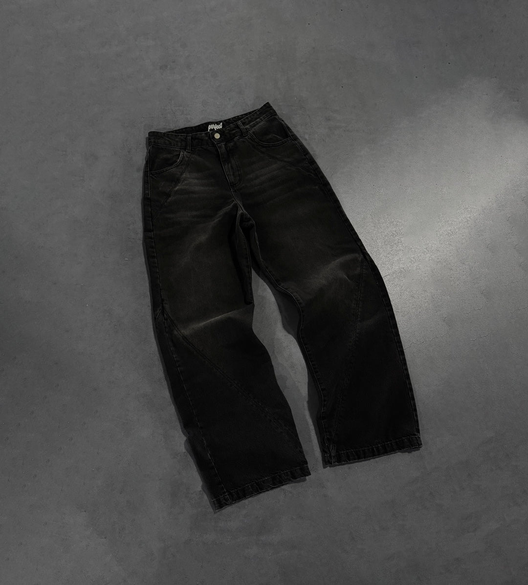 CARBON BLACK LINES DENIM JEANS
