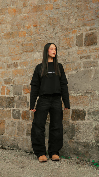 CARBON BLACK LINES DENIM JEANS