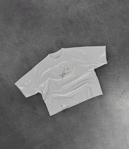 WHITE "P" STAR TEE